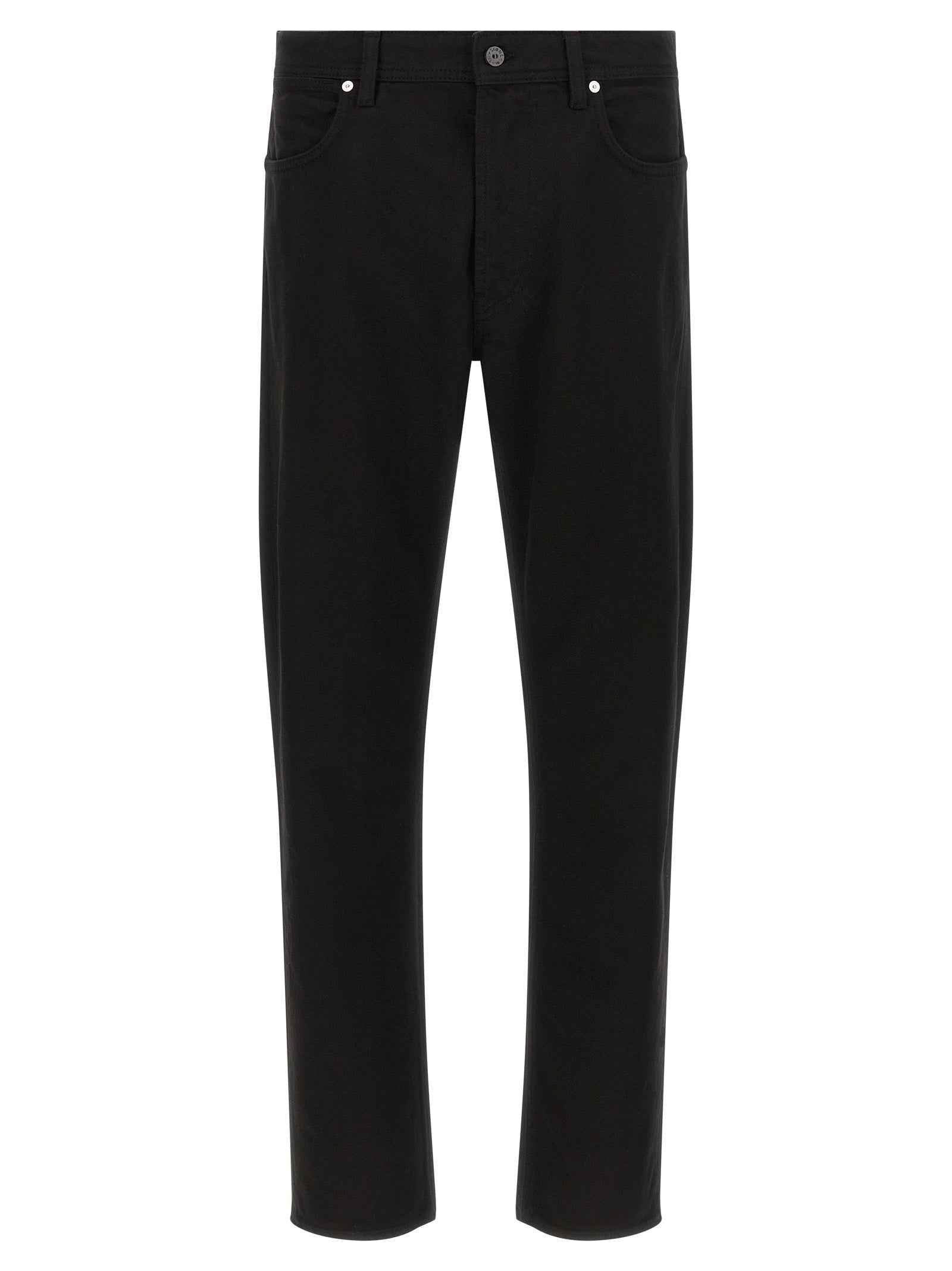 Black Cotton Straight-Leg Jeans