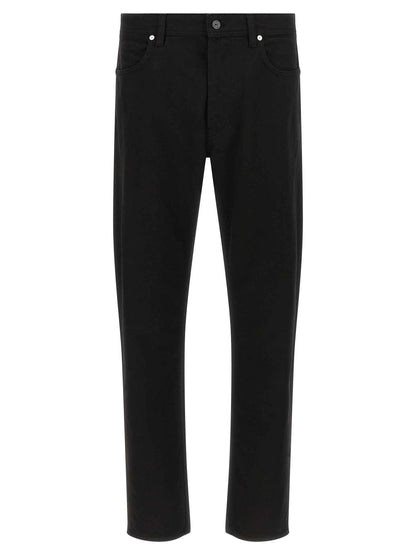 Black Cotton Straight-Leg Jeans