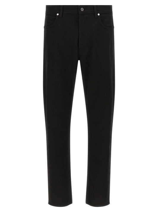 Black Cotton Straight-Leg Jeans
