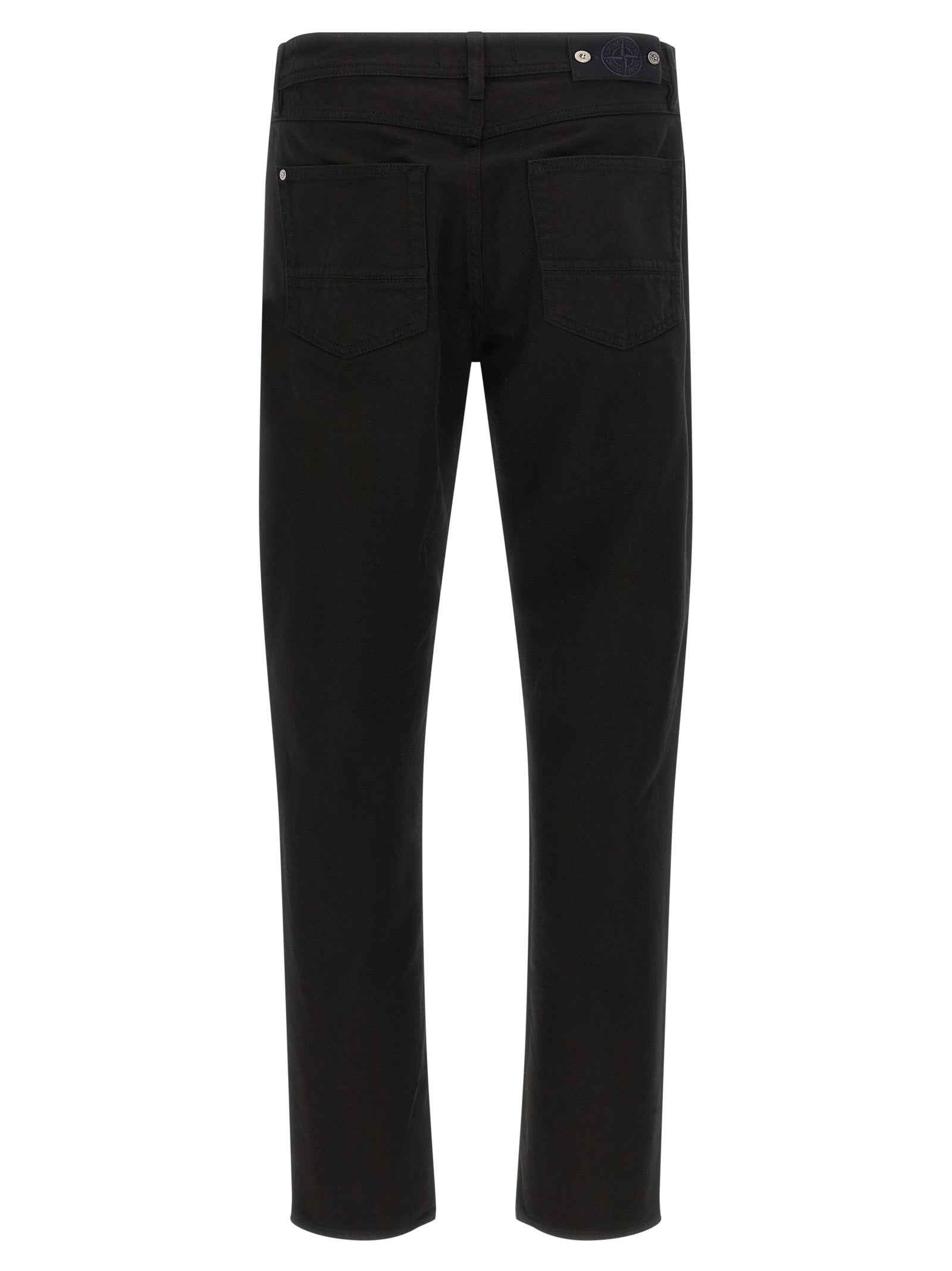 Black Cotton Straight-Leg Jeans