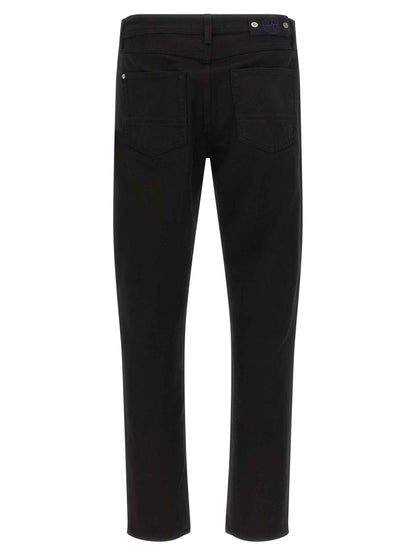 Black Cotton Straight-Leg Jeans