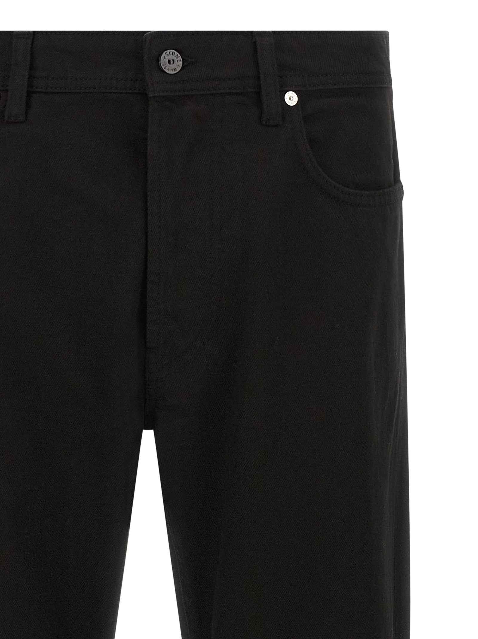 Black Cotton Straight-Leg Jeans