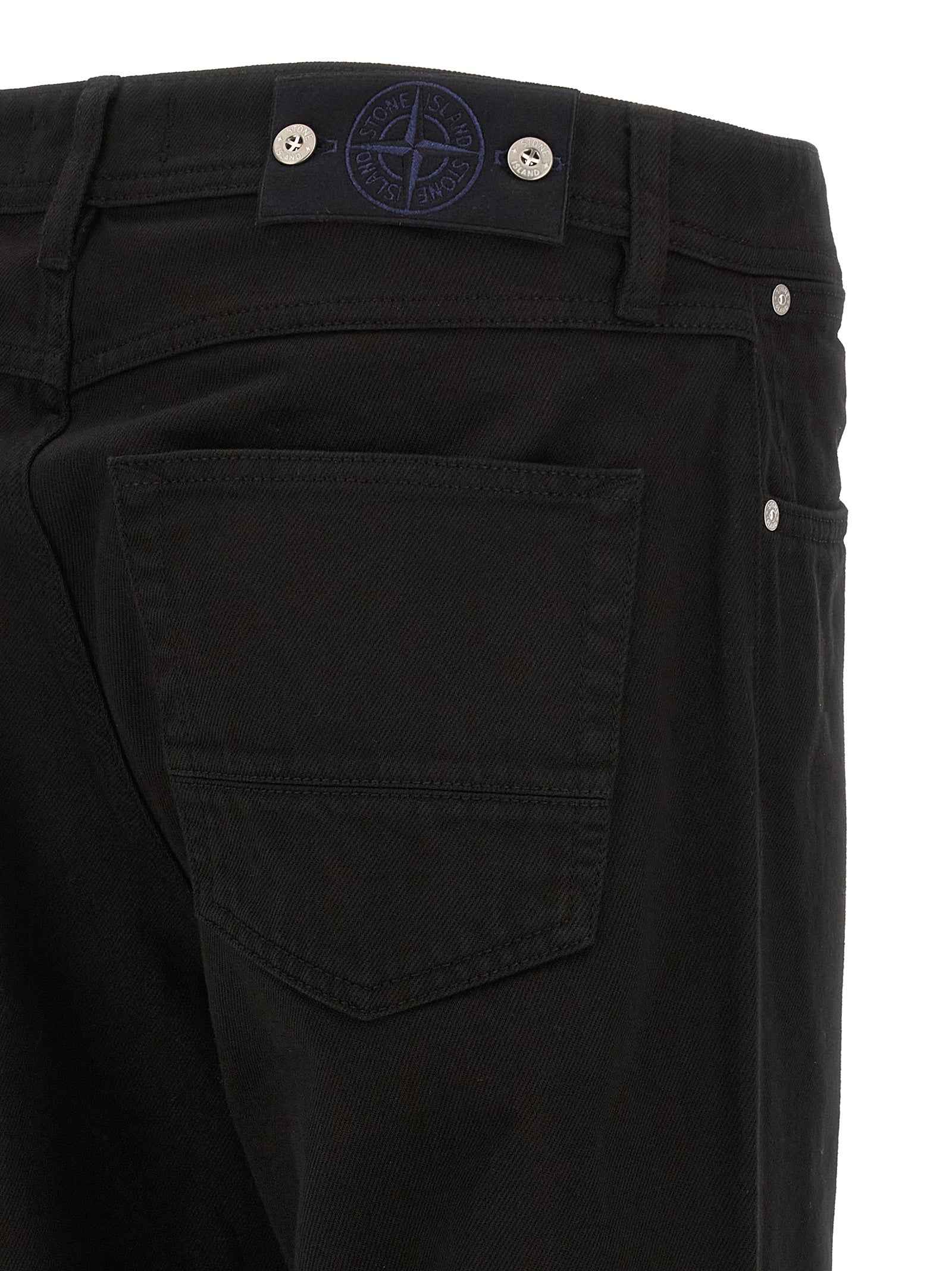 Black Cotton Straight-Leg Jeans