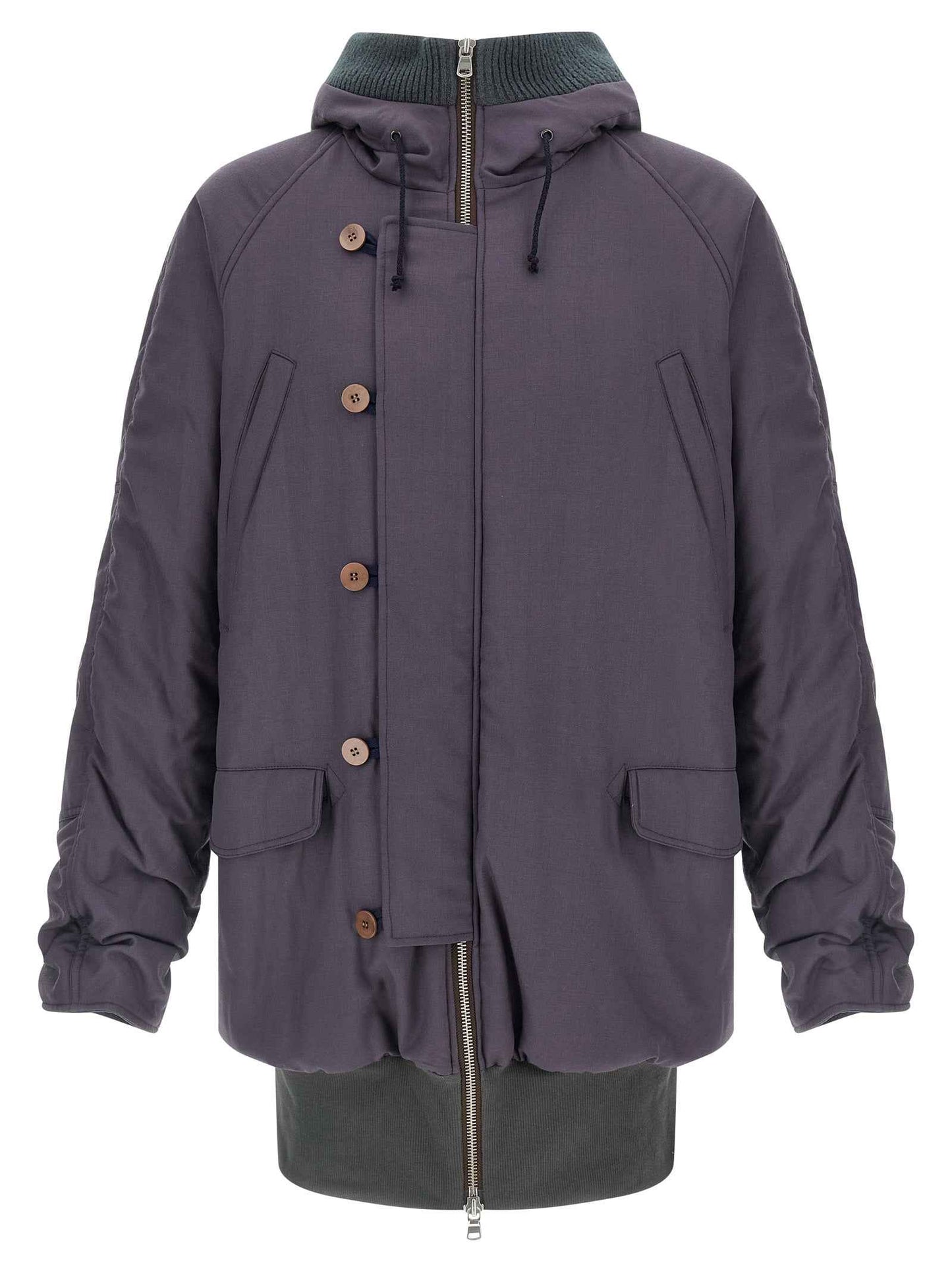 Purple Virgin Wool Parka