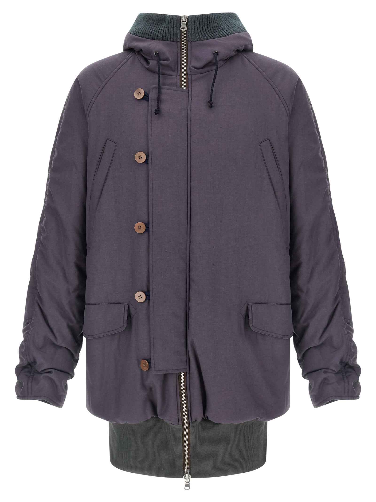 Purple Virgin Wool Parka