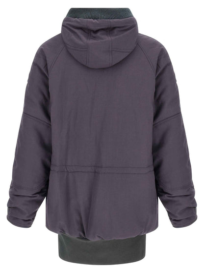 Purple Virgin Wool Parka