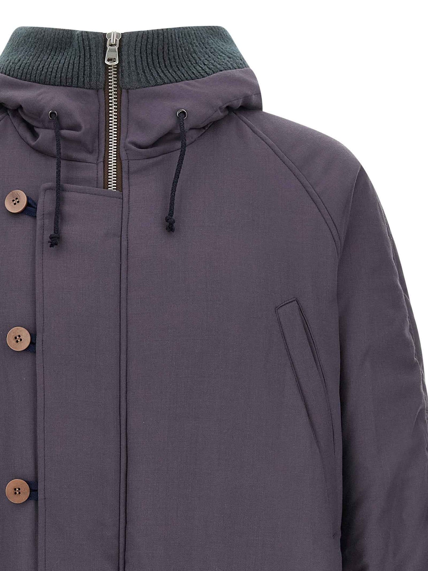 Purple Virgin Wool Parka