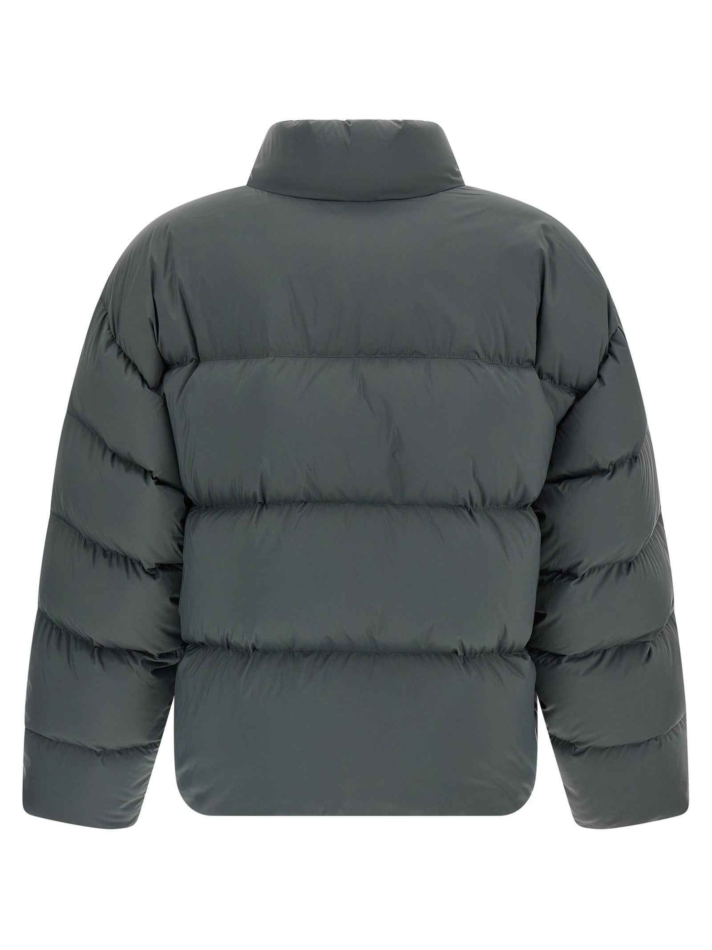 Gray Polyamide Full-Length Jacket