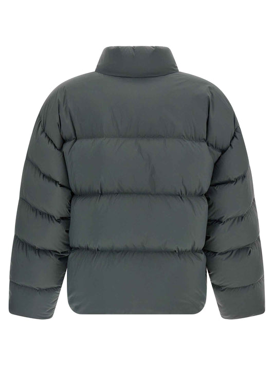 Gray Polyamide Full-Length Jacket