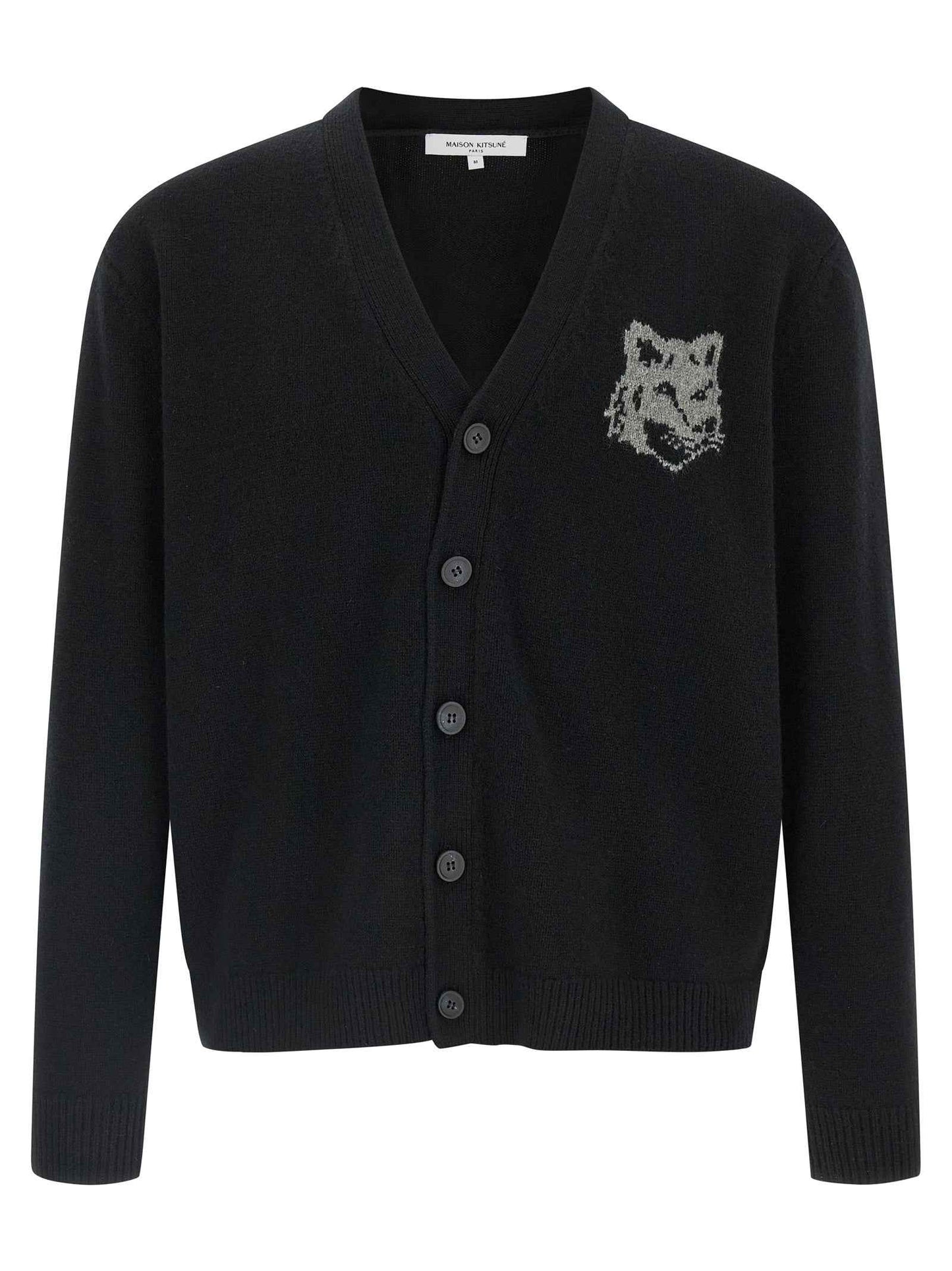 Black Merino Wool Cardigan