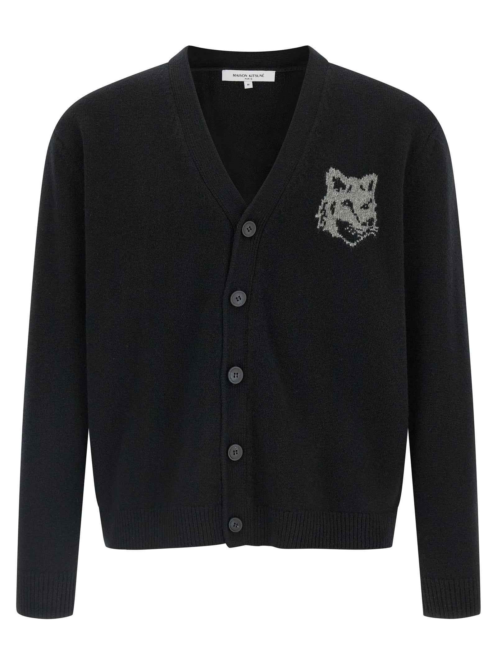 Black Merino Wool Cardigan