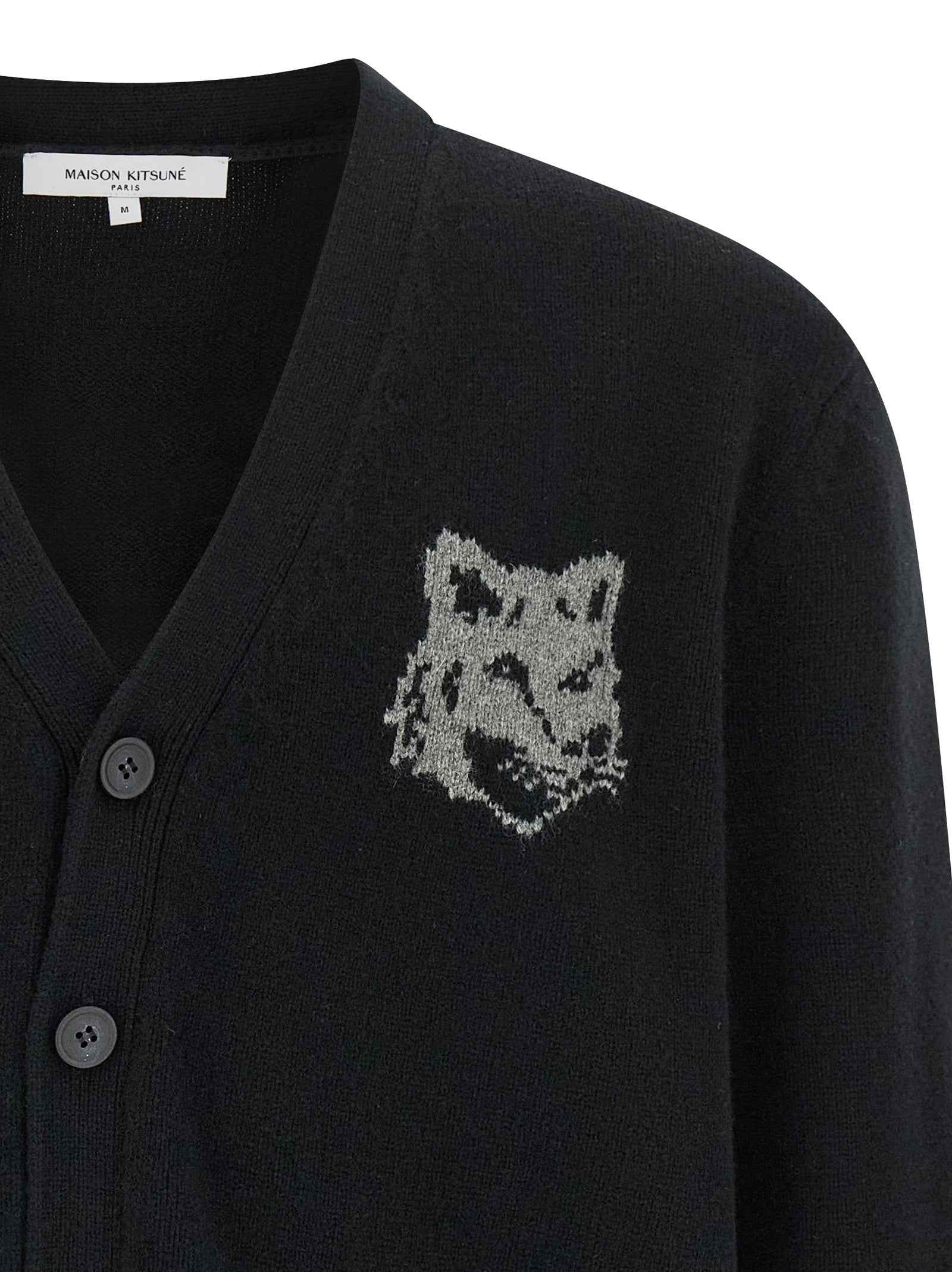 Black Merino Wool Cardigan