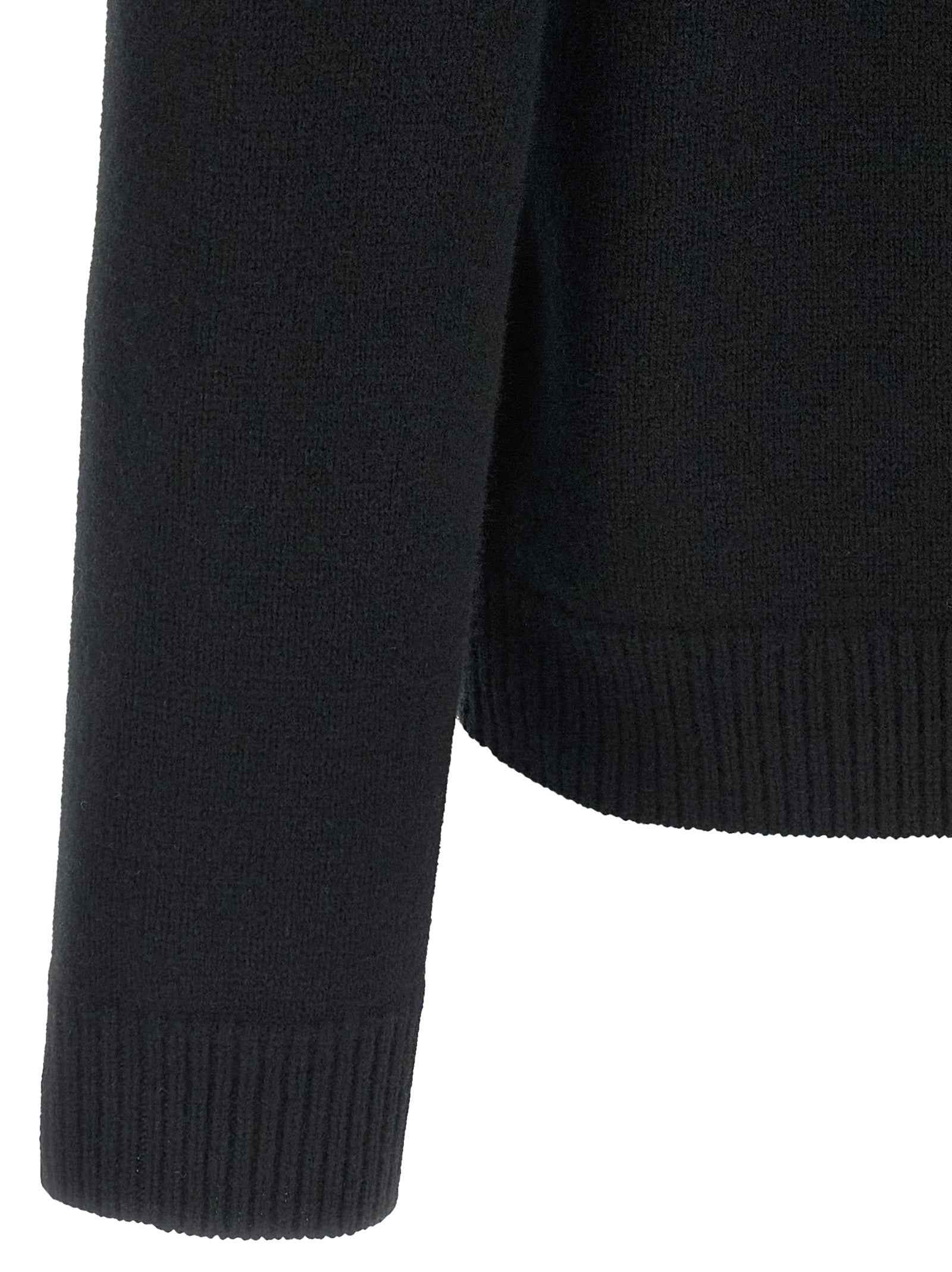 Black Merino Wool Cardigan