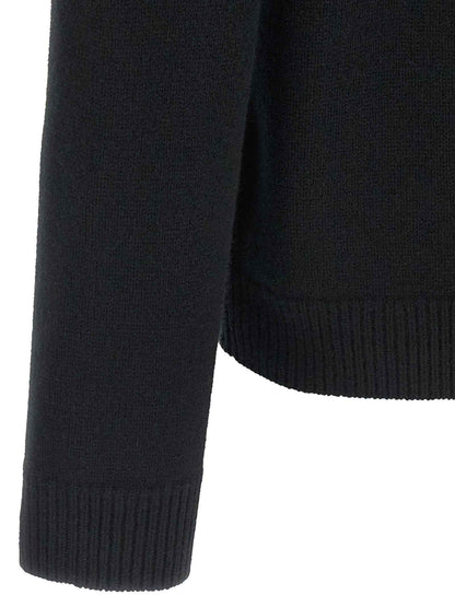 Black Merino Wool Cardigan