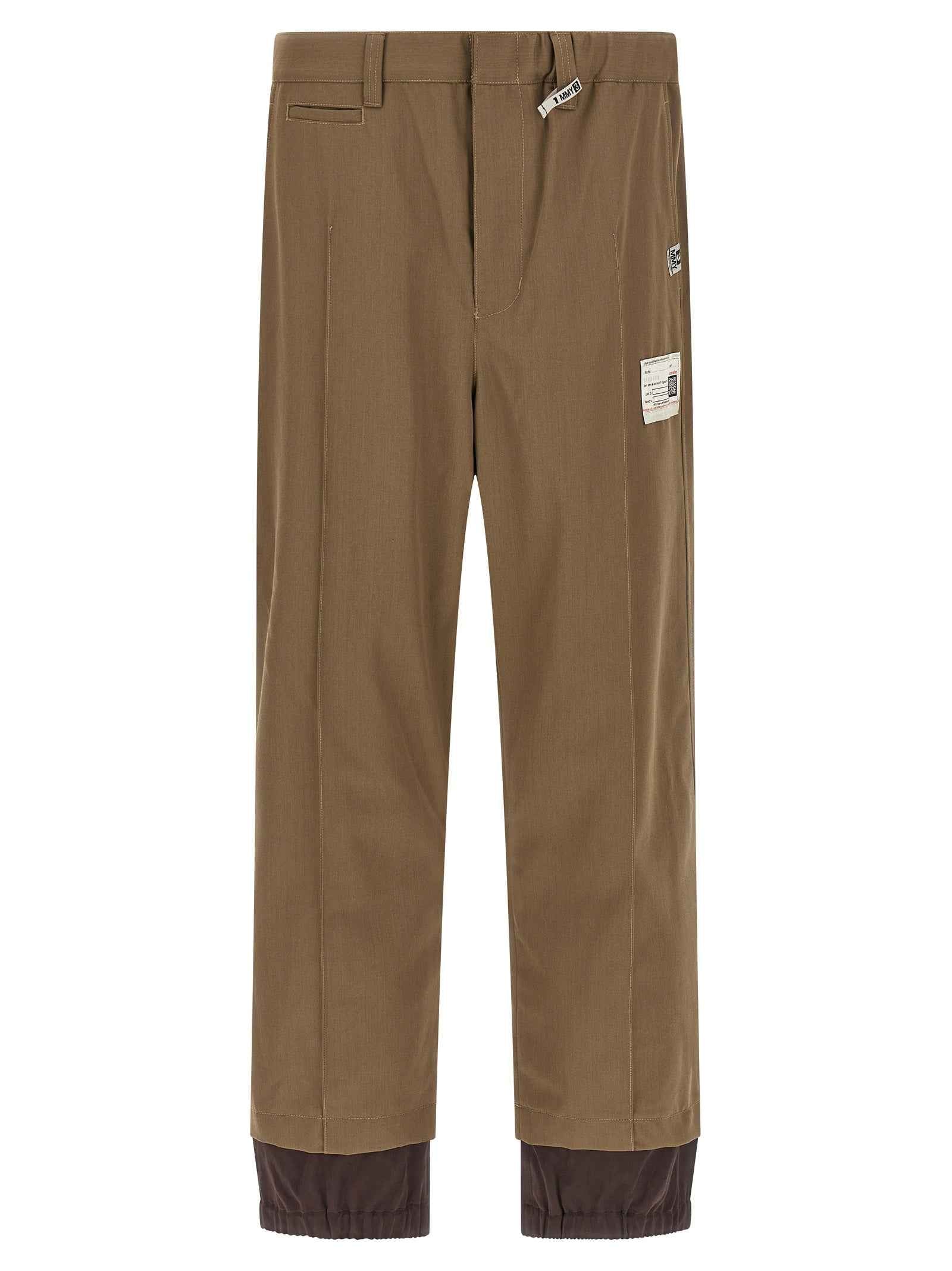 Bicolor Polyester Casual Pants