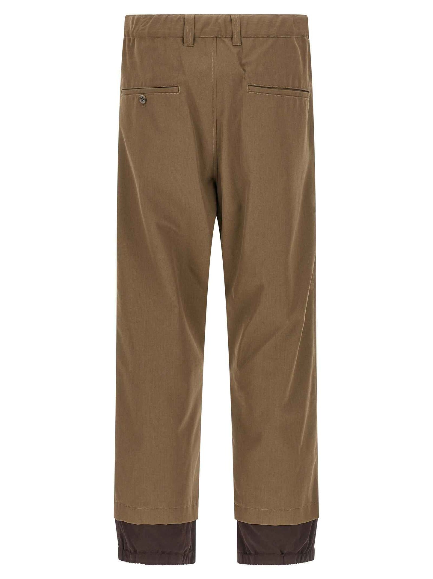Bicolor Polyester Casual Pants