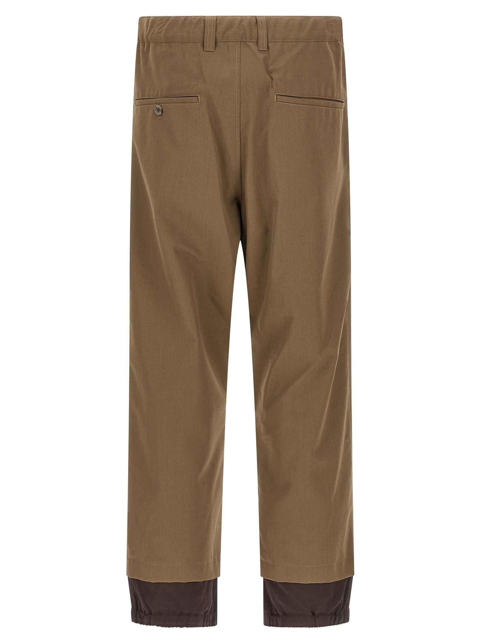 Bicolor Polyester Casual Pants