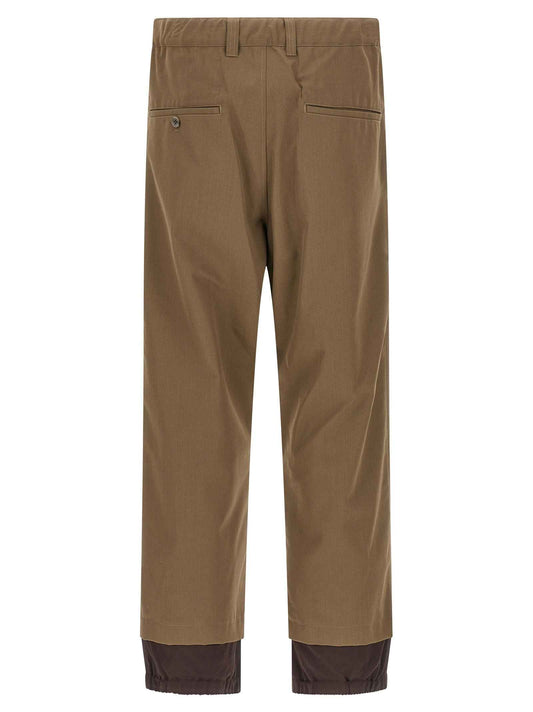 Bicolor Polyester Casual Pants