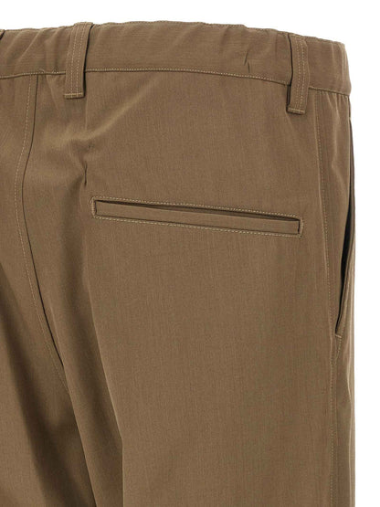 Bicolor Polyester Casual Pants