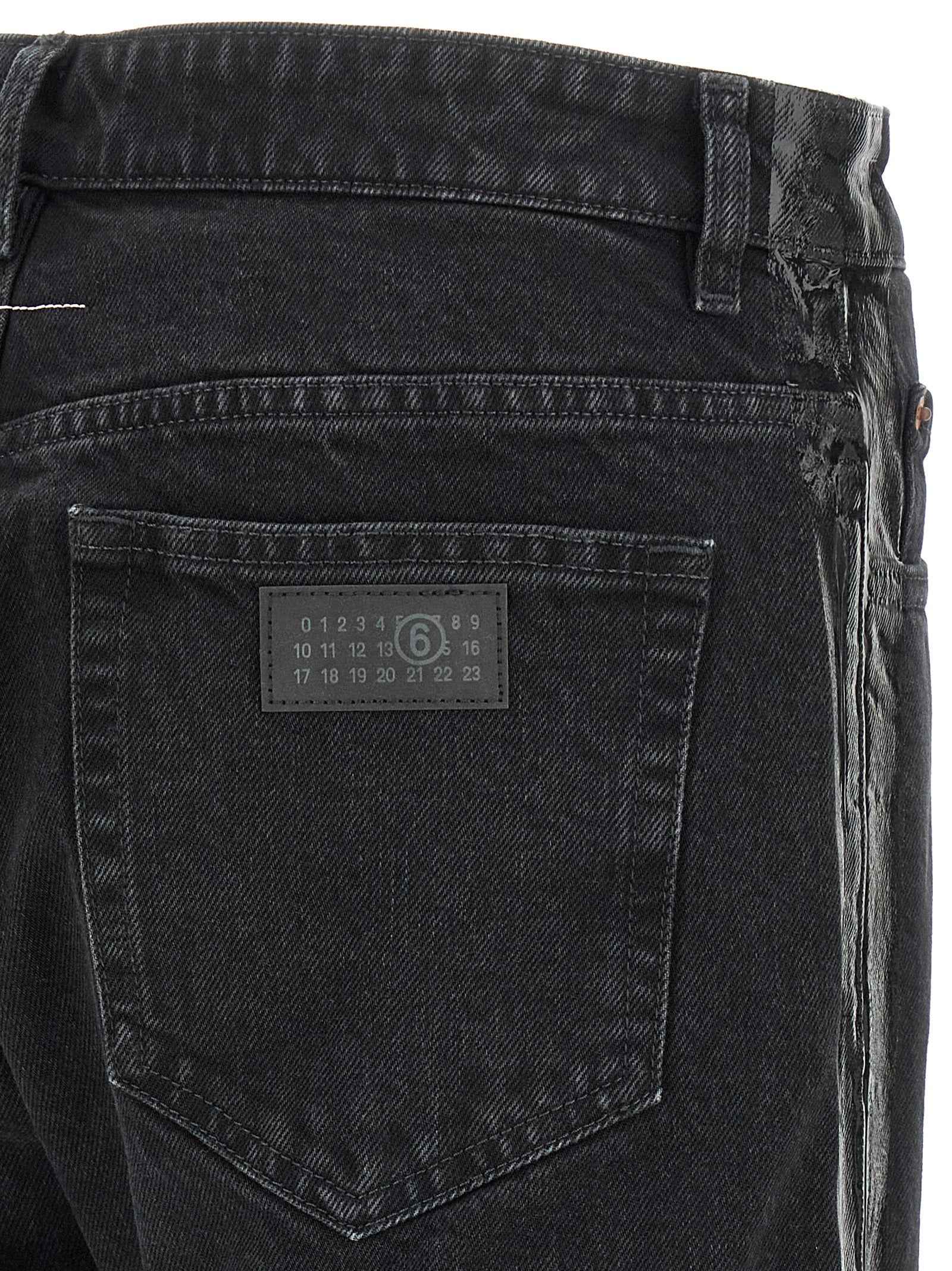 Black Cotton Tapered Jeans