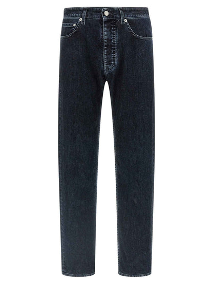 Black Cotton Straight-Leg Jeans