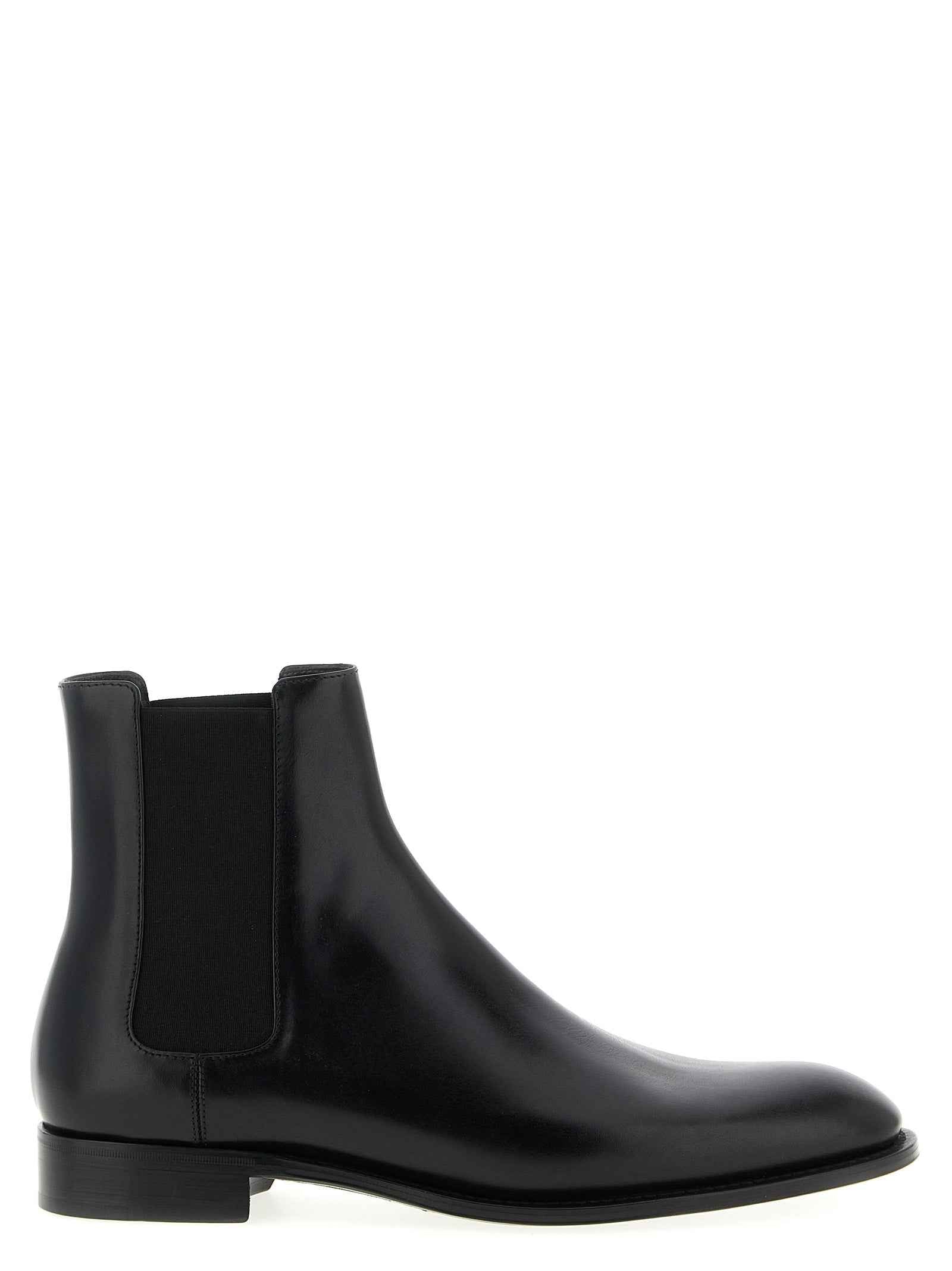 Black Calfskin Chelsea Boots