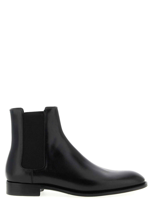Black Calfskin Chelsea Boots