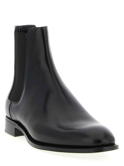 Black Calfskin Chelsea Boots