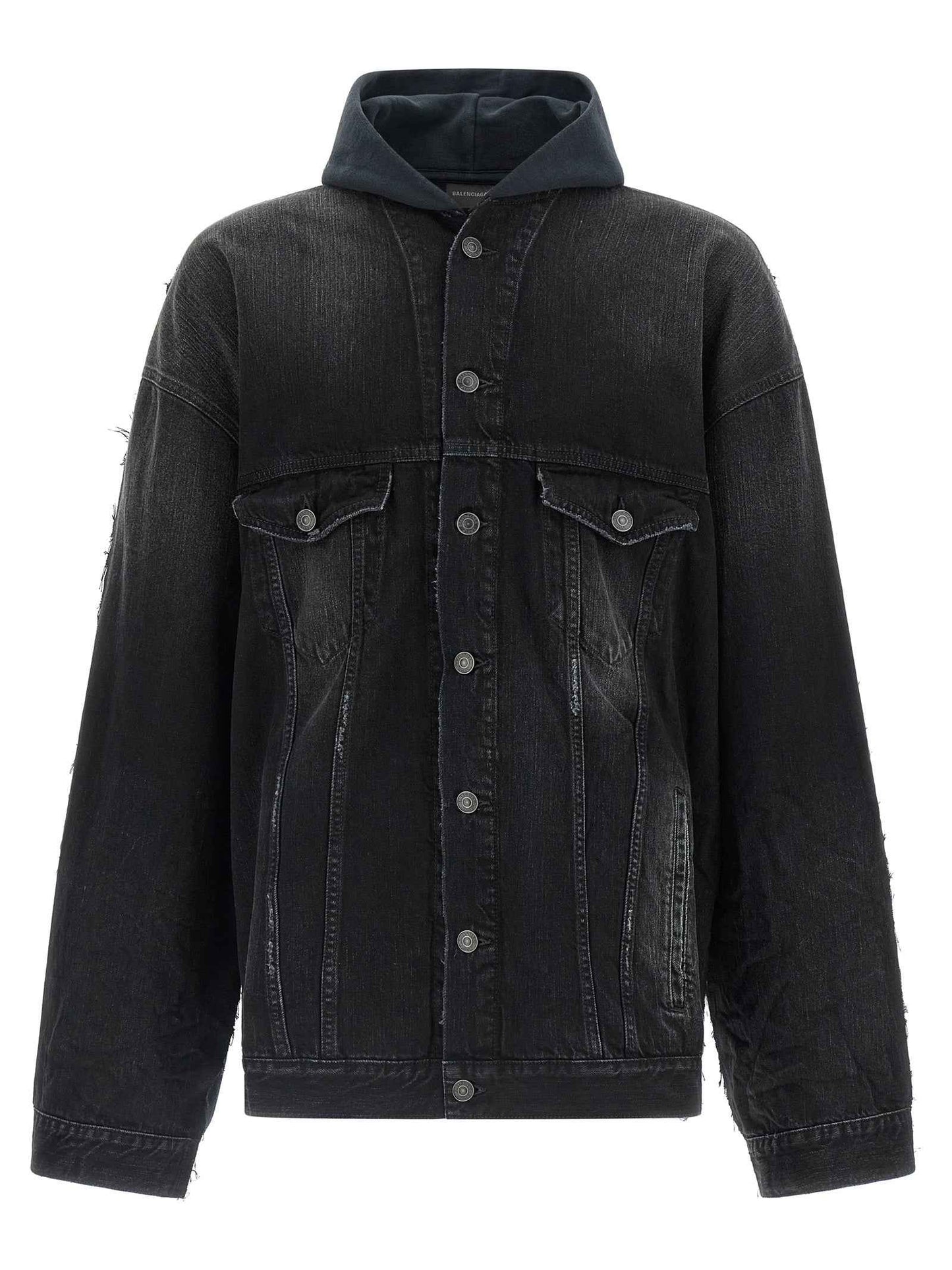 Black Cotton Denim Jacket