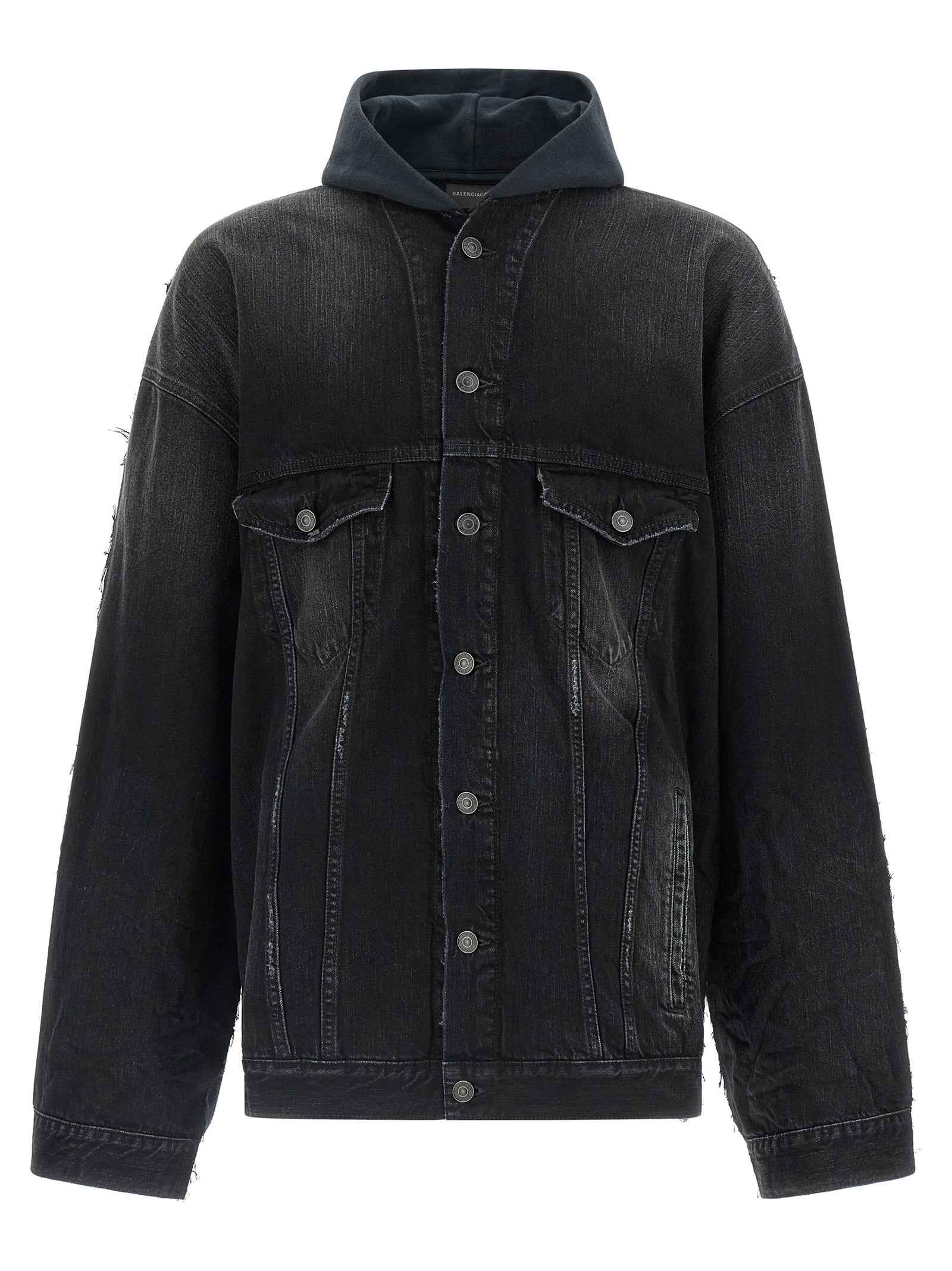 Black Cotton Denim Jacket