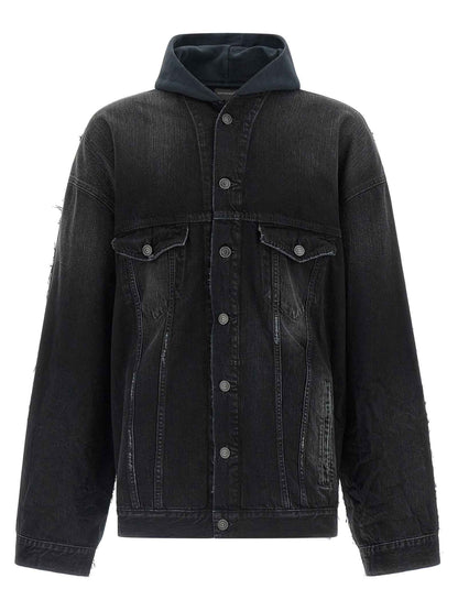Black Cotton Denim Jacket