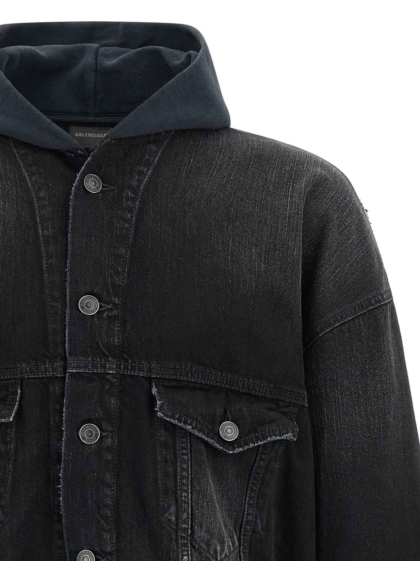 Black Cotton Denim Jacket