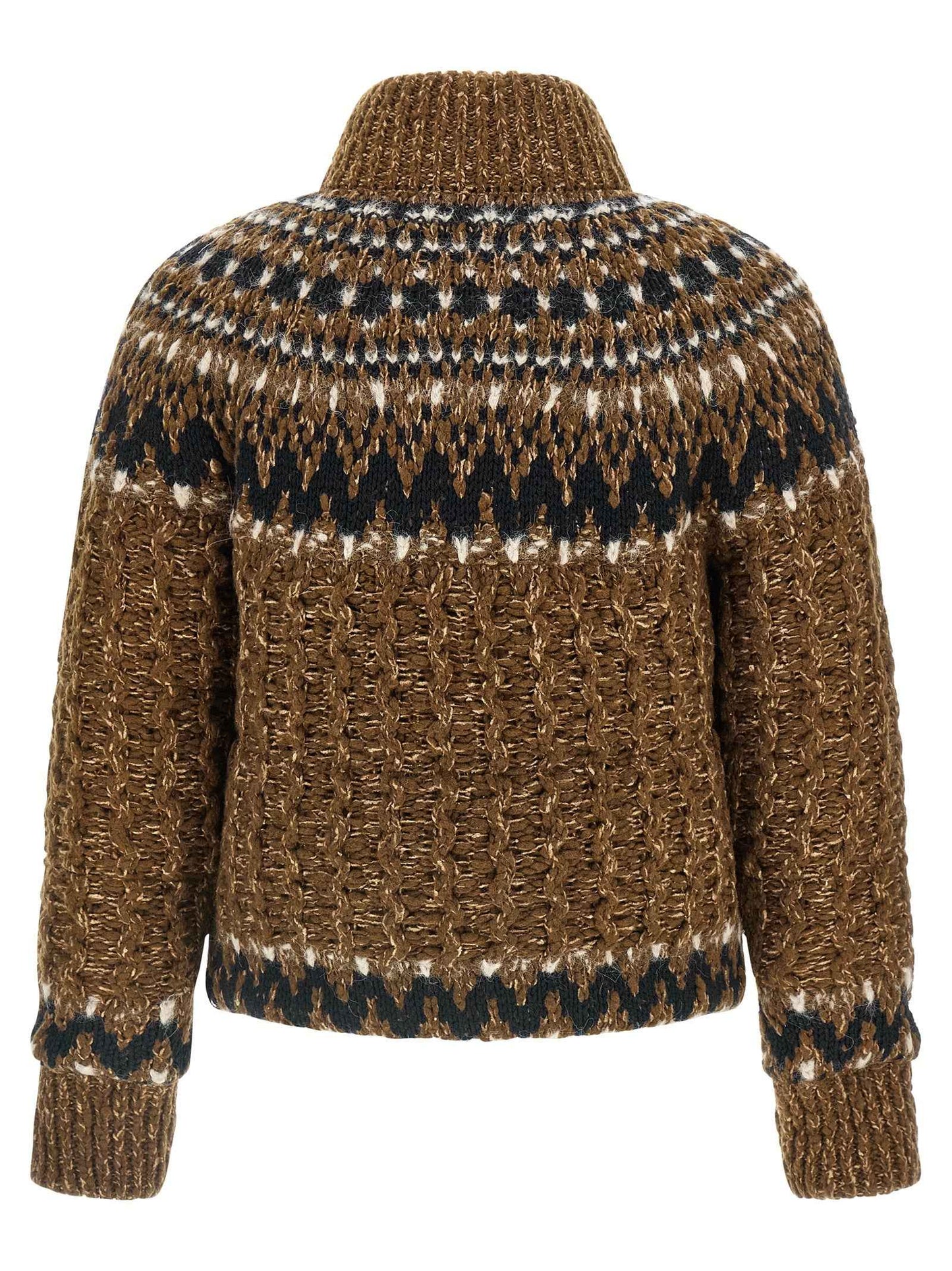 Brown Wool Full-Length Jacket