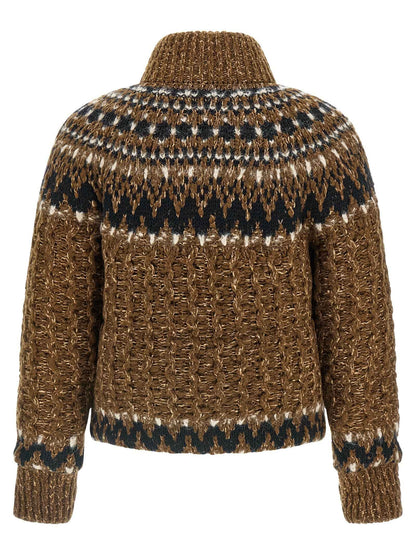 Brown Wool Full-Length Jacket
