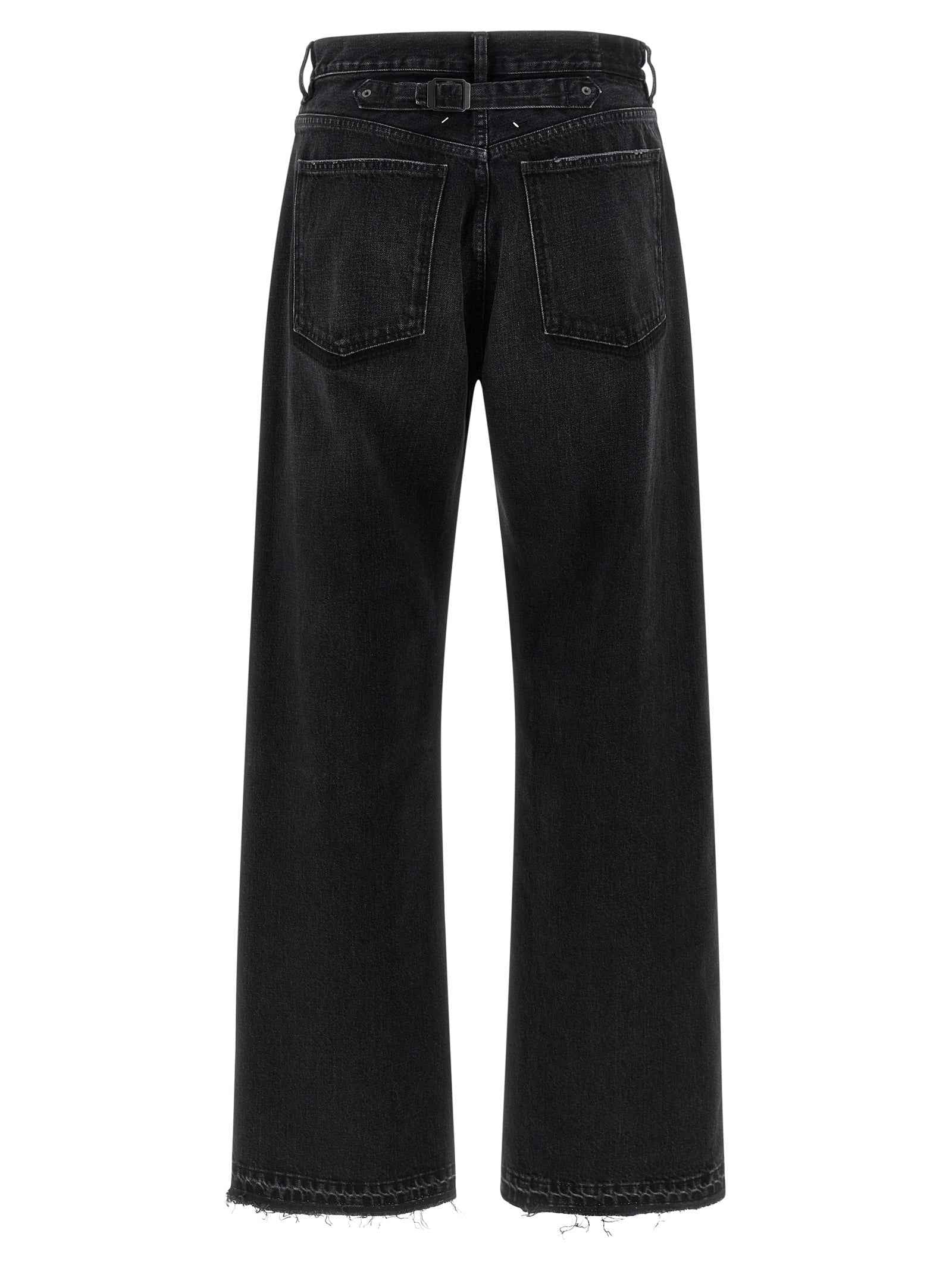 Black Cotton Straight-Leg Jeans