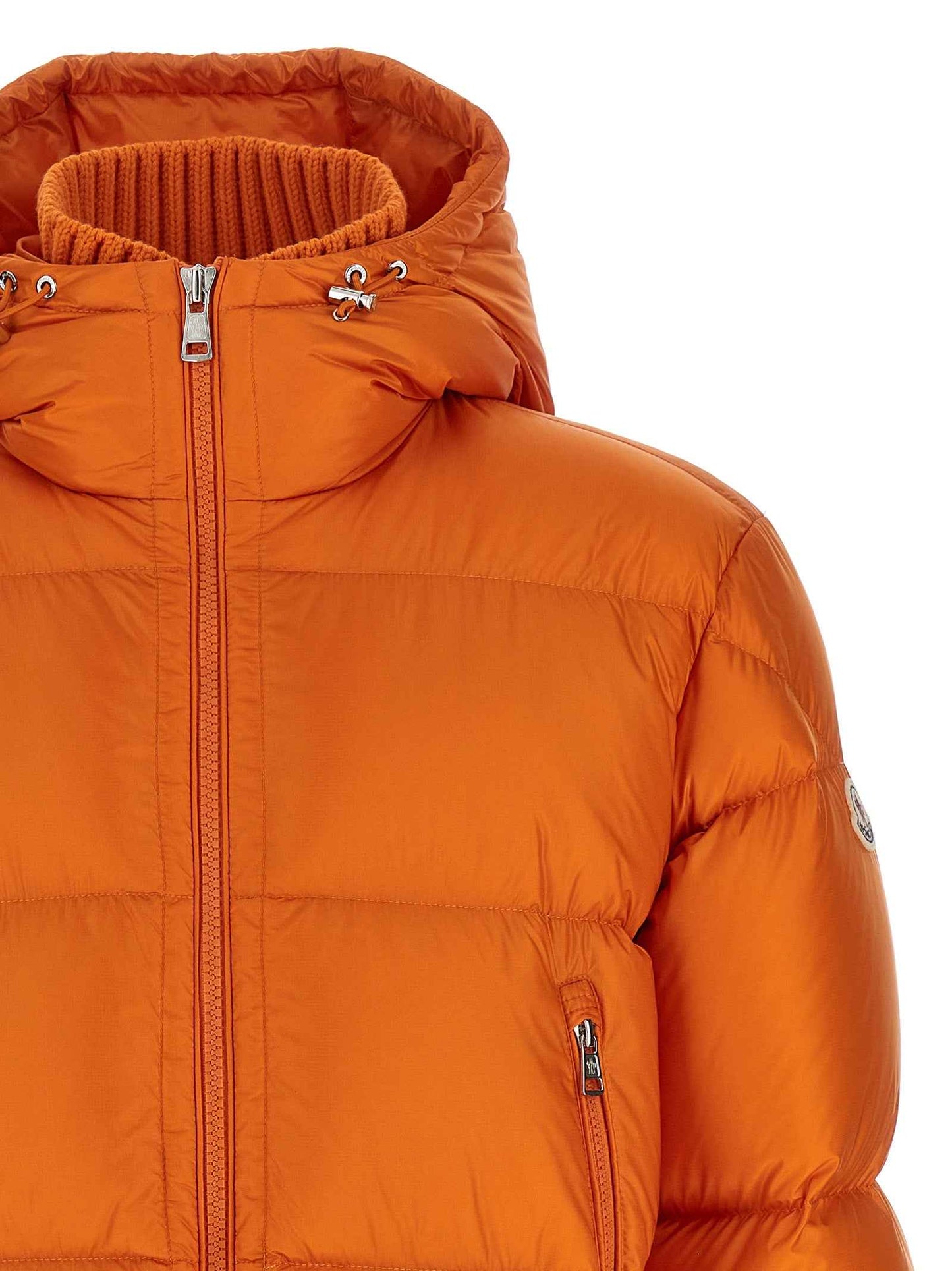 Orange Polyamide Full-Length Jacket