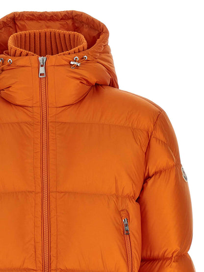 Orange Polyamide Full-Length Jacket