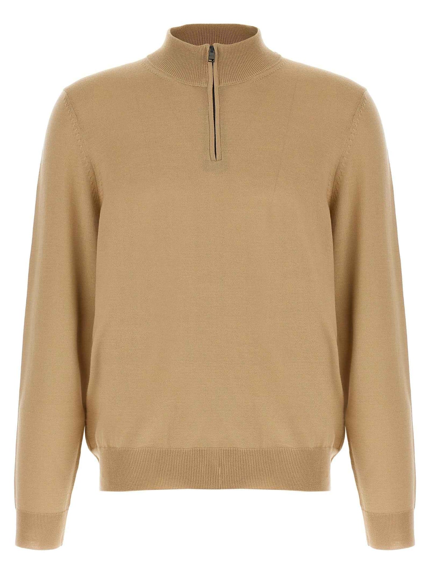 Beige Virgin Wool Cardigan
