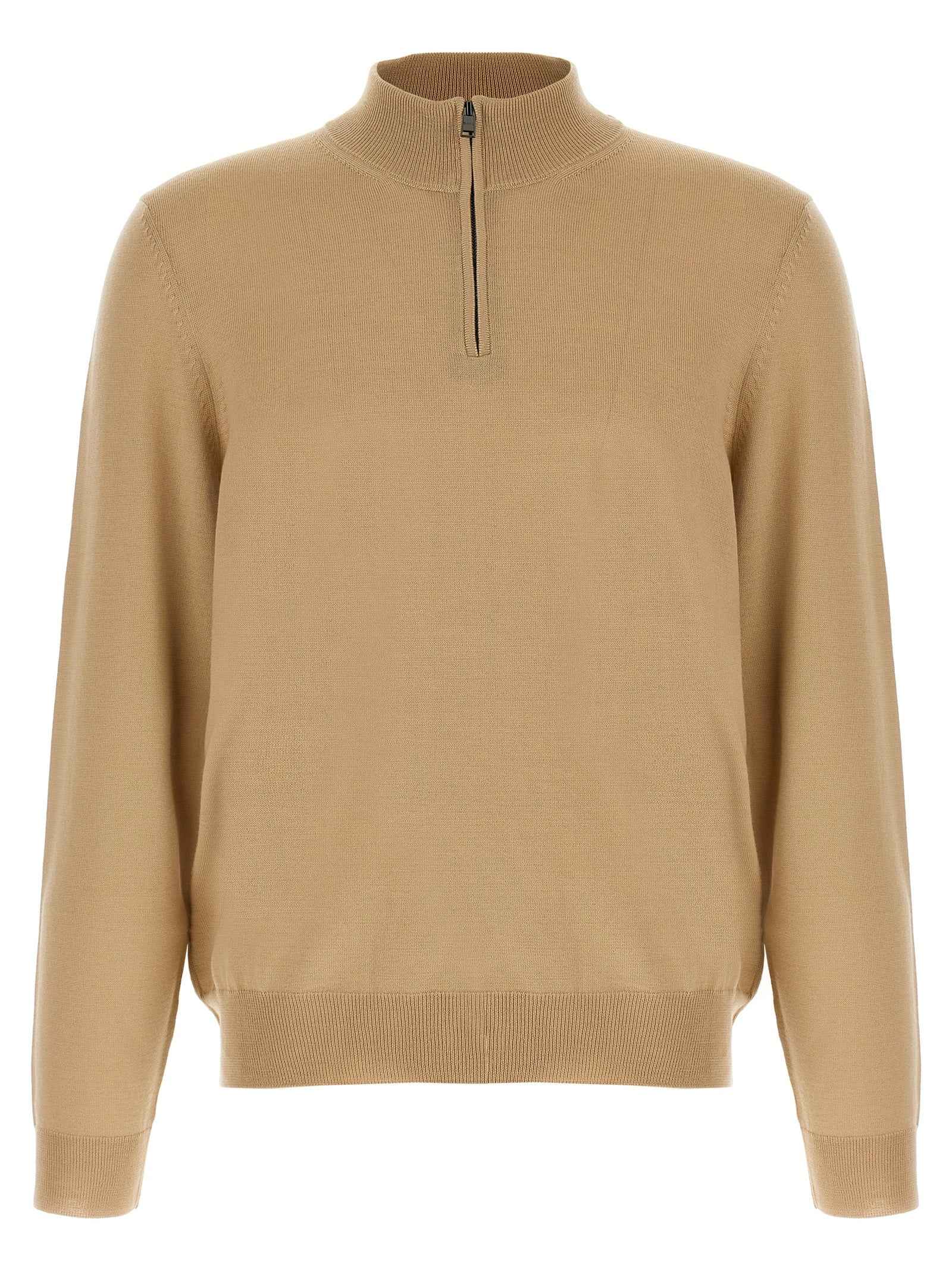 Beige Virgin Wool Cardigan