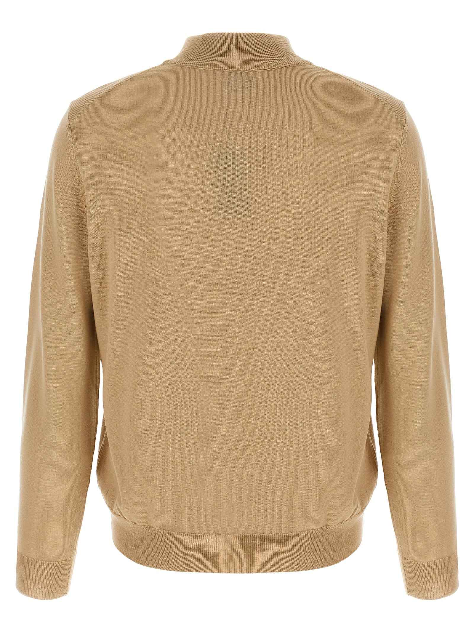 Beige Virgin Wool Cardigan