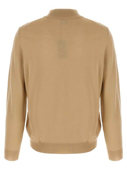 Beige Virgin Wool Cardigan