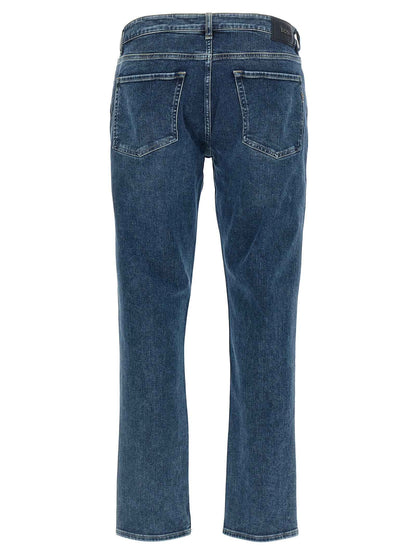 Blue Cotton Skinny Jeans