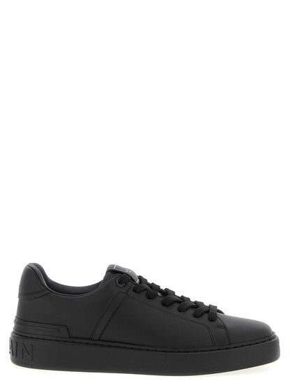 Black Calfskin Low Top Sneakers