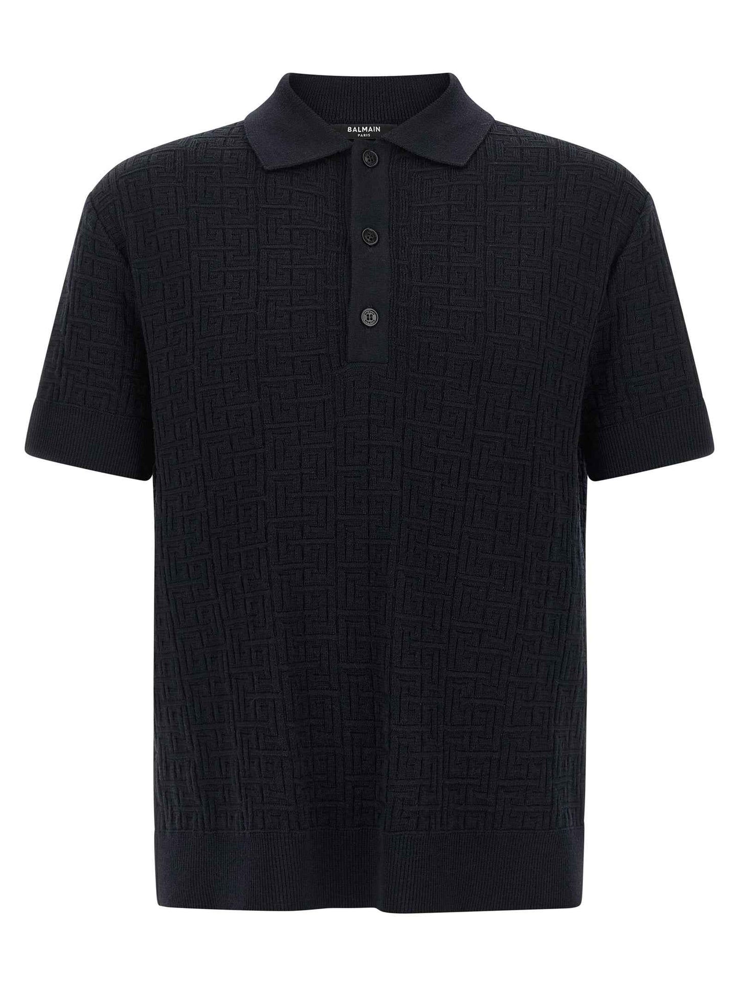 Blue Wool Polo Shirt