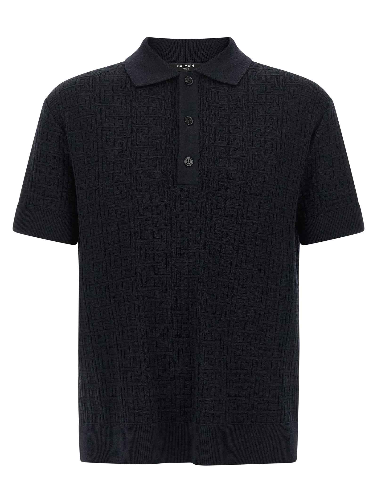Blue Wool Polo Shirt
