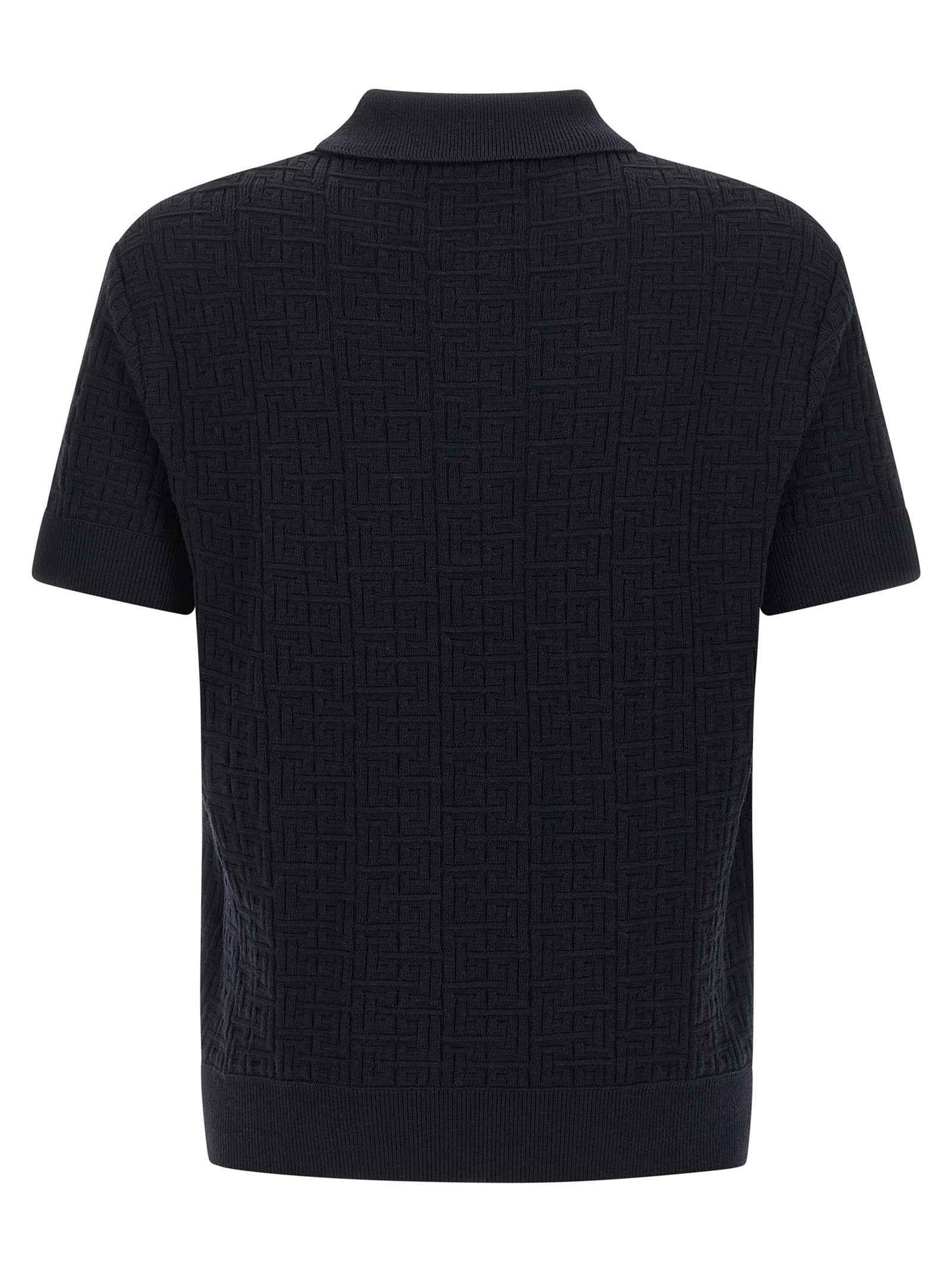 Blue Wool Polo Shirt