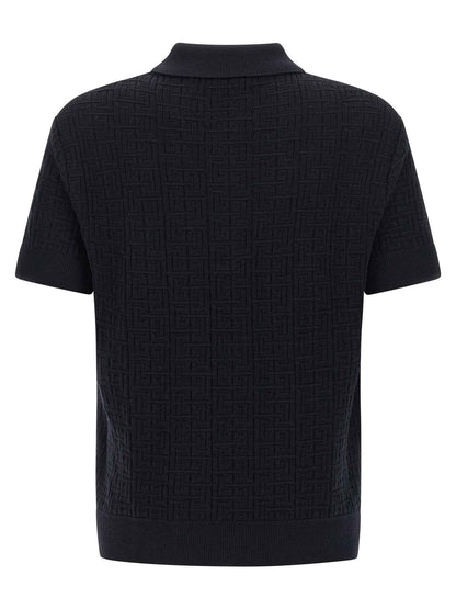 Blue Wool Polo Shirt
