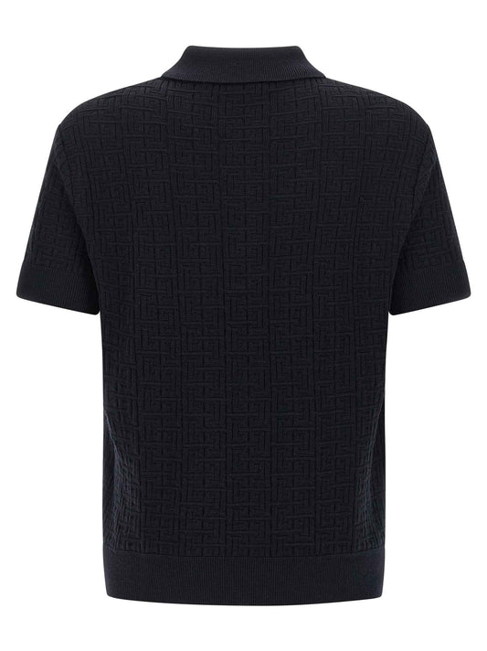 Blue Wool Polo Shirt