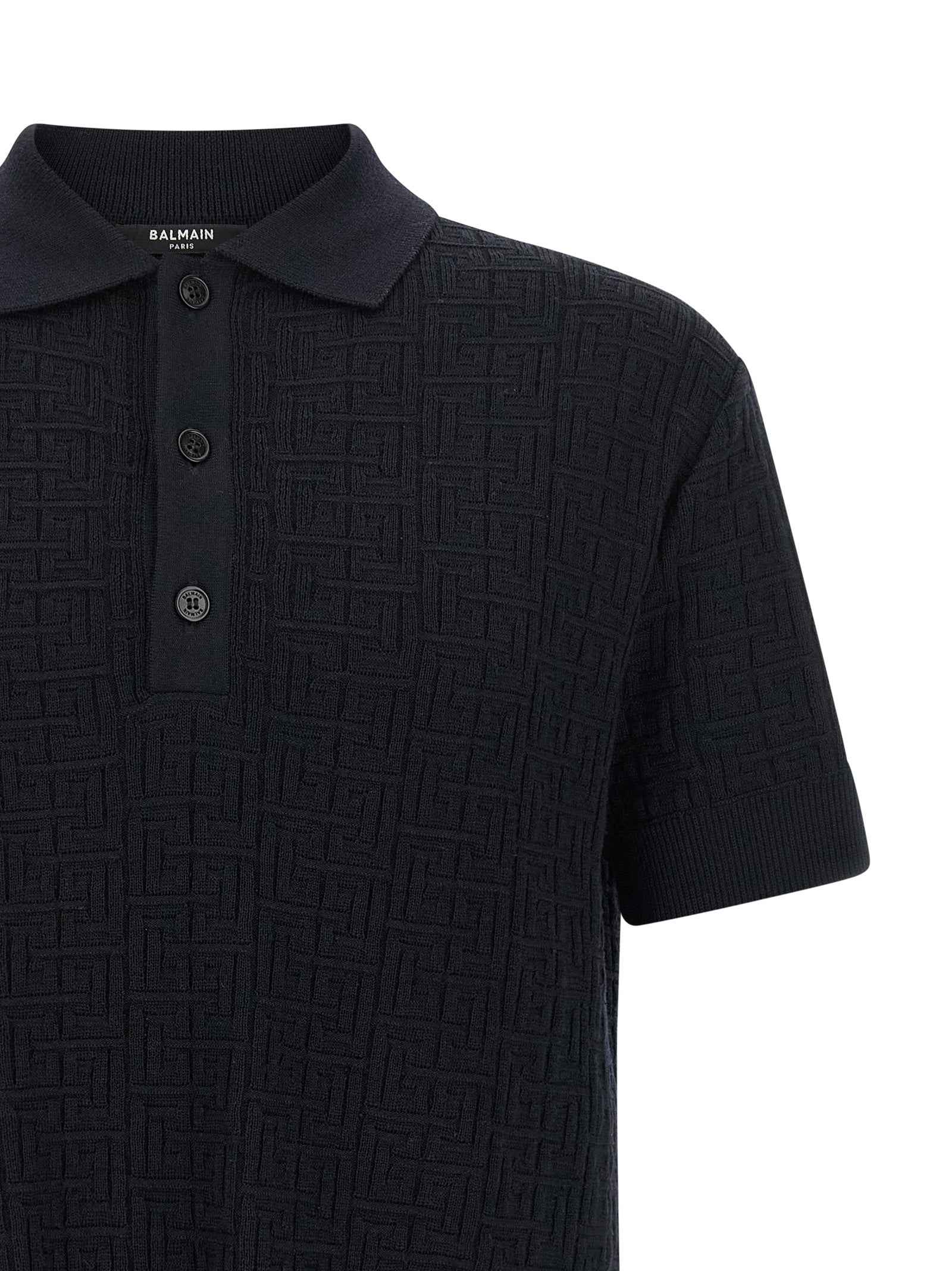 Blue Wool Polo Shirt