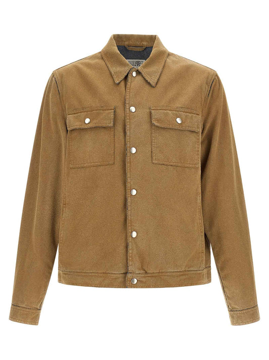 Beige Cotton Denim Jacket